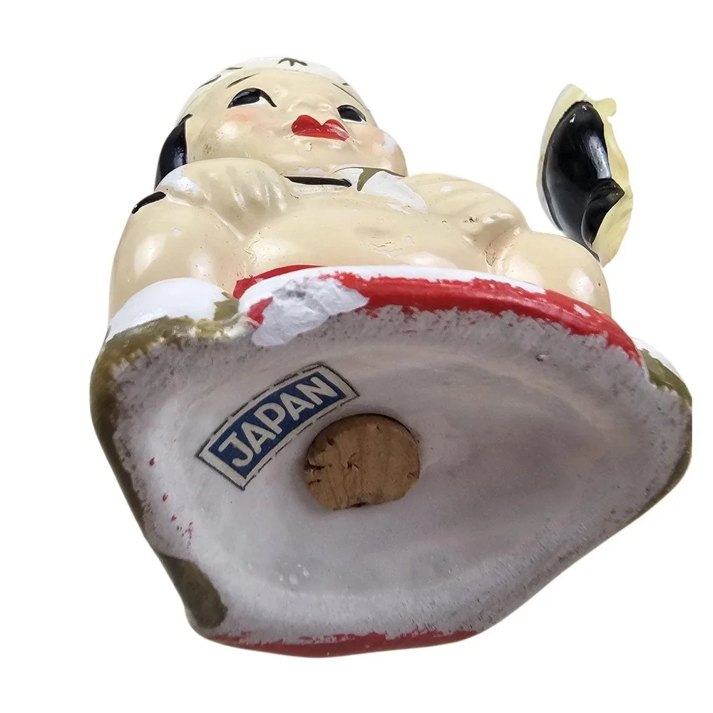 Vintage Japan Ceramic Salt and Pepper Shakers Set with Totem Pole Base Multi